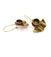 Earring Blank Base Settings Antique Bronze Resin Cabochon Base inlay Blank Mountings Antique Bronze Plated Brass (10mm  blank) 1 pair G15332