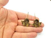 Earring Blank Base Settings Antique Bronze Resin Cabochon Base inlay Blank Mountings Antique Bronze Plated Brass (10mm  blank) 1 pair G15332