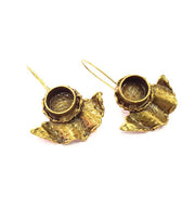 Earring Blank Base Settings Antique Bronze Resin Cabochon Base inlay Blank Mountings Antique Bronze Plated Brass (10mm  blank) 1 pair G15332