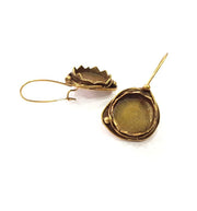 Earring Blank Base Settings Antique Bronze Resin Cabochon Base inlay Blank Mountings Antique Bronze Plated Brass (15mm  blank) 1 pair G15333