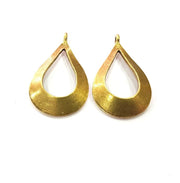 2 Drop Charms Antique Bronze Charm Antique Bronze Plated Metal  (40x24mm) G15338