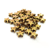 10 Star Beads Charm Antique Bronze Beads Antique Bronze Plated Metal (8mm) G15342