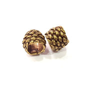 2 Antique Bronze Tube Findings Tube Beads ,Antique Bronze Plated Brass G15341