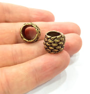 2 Antique Bronze Tube Findings Tube Beads ,Antique Bronze Plated Brass G15341