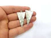 2 Triangle Charm Silver Charm Antique Silver Plated Metal (44x22 mm)  G15348
