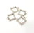 10 Square Charm Silver Charm Antique Silver Plated Metal (14 mm)  G10914