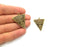2 Triangle Charms Antique Bronze Charm Antique Bronze Plated Metal  (36x28mm) G15350