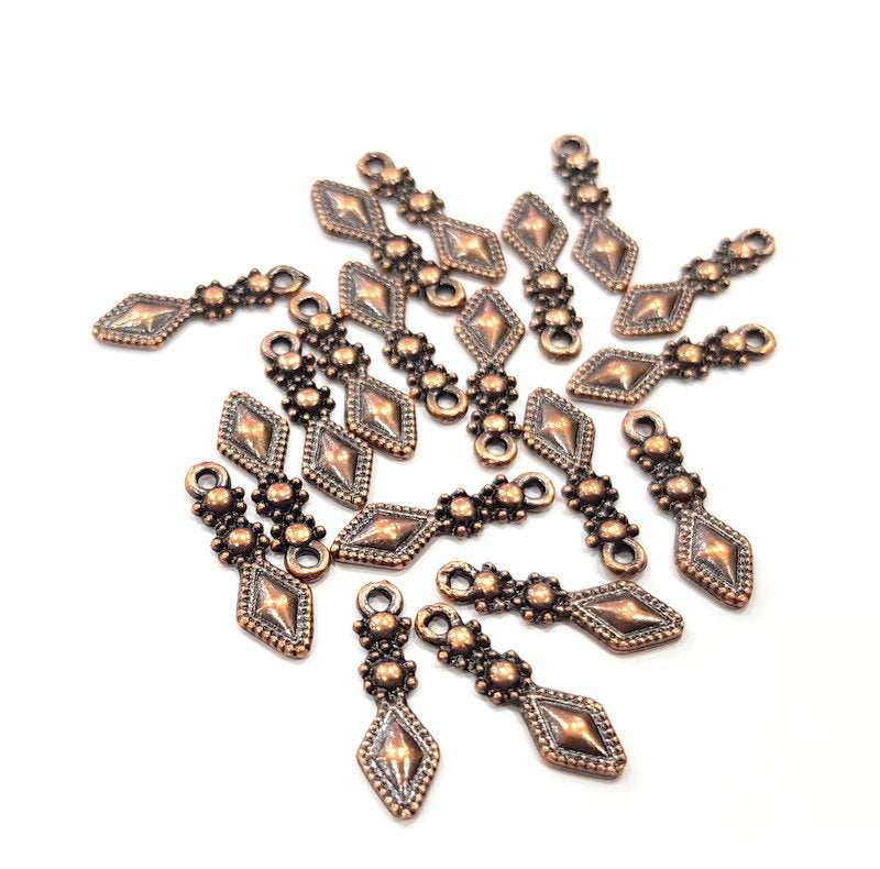 20 Antique Copper Charm Antique Copper Plated Metal (17x5mm) G15935