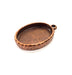 2 Copper Pendant Blank Resin Base Hammered Cabochon Blank Mosaic inlay Necklace Mountings Antique Copper Plated Metal(25x18 mm blank) G15943