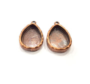 4 Copper Pendant Blank Resin Base Hammered Cabochon Blank Mosaic inlay Necklace Mounting Antique Copper Plated Metal (18x13mm blank)  G15941