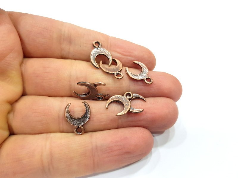 20 Crescent Charm Antique Copper Charm Antique Copper Plated Metal (14x9mm) G15952