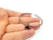 Bracelet Blank Cuff Bezel Resin Bangle inlay Blank Glass Cabochon Base Bezel Hammered Adjustable Antique Copper Bracelet (8mm Blank) G15955
