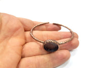 Bracelet Blank Cuff Bezel Resin Bangle inlay Blank Glass Cabochon Base Bezel Hammered Adjustable Antique Copper Bracelet (16mm Blank) G15958