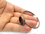 Bracelet Blank Cuff Bezel Resin Bangle inlay Blank Glass Cabochon Base Bezel Hammered Adjustable Antique Copper Bracelet (22mm Blank) G15973