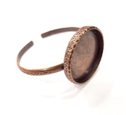 Bracelet Blank Cuff Bezel Resin Bangle inlay Blank Glass Cabochon Base Bezel Hammered Adjustable Antique Copper Bracelet (35mm Blank) G15975
