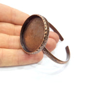 Bracelet Blank Cuff Bezel Resin Bangle inlay Blank Glass Cabochon Base Bezel Hammered Adjustable Antique Copper Bracelet (35mm Blank) G15975