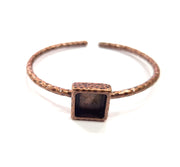Bracelet Blank Cuff Bezel Resin Bangle inlay Blank Glass Cabochon Base Bezel Hammered Adjustable Antique Copper Bracelet (10x10mm ) G15980