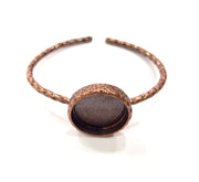 Bracelet Blank Cuff Bezel Resin Bangle inlay Blank Glass Cabochon Base Bezel Hammered Adjustable Antique Copper Bracelet (20mm Blank) G15978