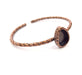 Bracelet Blank Cuff Bezel Resin Bangle inlay Blank Glass Cabochon Base Bezel Hammered Adjustable Antique Copper Bracelet (14x10mm ) G15981