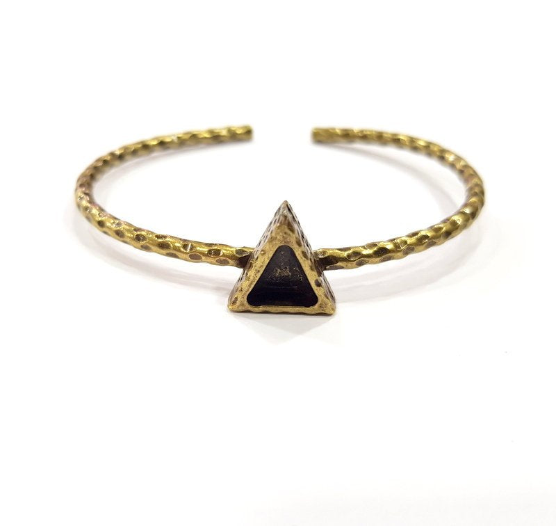 Bracelet Blank Cuff Bezel Resin Bangle inlay Blank Glass Cabochon Base Bezel Hammered Adjustable Antique Bronze Bracelet (9x8mm ) G16006