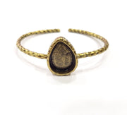 Bracelet Blank Cuff Bezel Resin Bangle inlay Blank Glass Cabochon Base Bezel Hammered Adjustable Antique Bronze Bracelet (18x13mm ) G16007