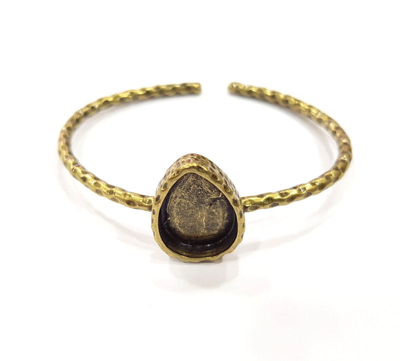 Bracelet Blank Cuff Bezel Resin Bangle inlay Blank Glass Cabochon Base Bezel Hammered Adjustable Antique Bronze Bracelet (18x13mm ) G16007