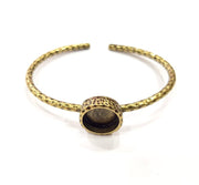 Bracelet Blank Cuff Bezel Resin Bangle inlay Blank Glass Cabochon Base Bezel Hammered Adjustable Antique Bronze Bracelet (12mm ) G16012