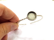 Bracelet Blank Resin Bangle Dry Flower inlay Blank Cuff Bezel Glass Cabochon Base Hammered Adjustable Antique Silver Bracelet (16mm ) G16020