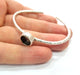 Bracelet Blank Cuff Bezel Resin Bangle inlay Blank Glass Cabochon Base Bezel Hammered Adjustable Antique Silver Bracelet (10mm ) G16024