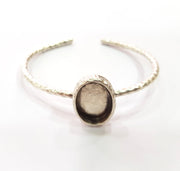 Bracelet Blank Cuff Bezel Resin Bangle inlay Blank Glass Cabochon Base Bezel Hammered Adjustable Antique Silver Bracelet (18x13mm ) G16034