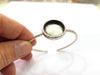 Bracelet Blank Cuff Bezel Resin Bangle inlay Blank Glass Cabochon Base Bezel Hammered Adjustable Antique Silver Bracelet (22mm ) G16040