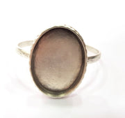Bracelet Blank Cuff Bezel Resin Bangle inlay Blank Glass Cabochon Base Bezel Hammered Adjustable Antique Silver Bracelet (40x30mm ) G16041