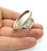 Ring Blank Setting Hammered Ring Base Bezel inlay Ring Backs Glass Cabochon Mounting Adjustable Antique Silver Plated Ring (35mm ) G16044