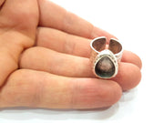 Ring Blank Setting Hammered Ring Base Bezel inlay Ring Backs Glass Cabochon Mounting Adjustable Antique Silver Plated Ring (14x10mm ) G16063