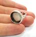 Ring Blank Setting Hammered Ring Base Bezel inlay Ring Backs Glass Cabochon Mounting Adjustable Antique Silver Plated Ring (18mm ) G16085