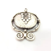 Tribal Pendants Ethnic Pendants Antique Silver Plated Metal Charms (51x43mm)  G16092
