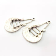2 Silver Charms Antique Silver Plated Metal Charms (52x31mm)  G16097
