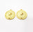 2 Patterned Round Charm Gold Charms Gold Plated Metal (20mm)  G15371
