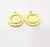 2 Sun Charm Blank Cabochon Blank Base Mountings Gold Plated Metal (21mm)  G15376
