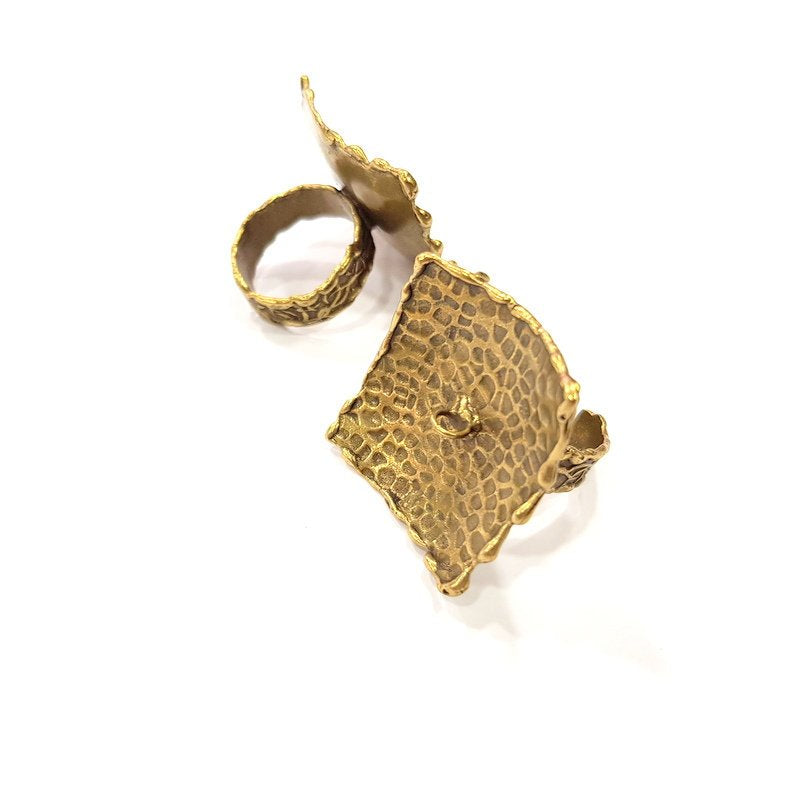 Antique Bronze Ring Blank Ring Setting Mountings (28mm Blank ) Antique Bronze Plated Brass G15392