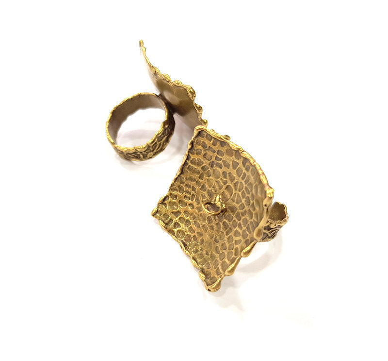 Antique Bronze Ring Blank Ring Setting Mountings (28mm Blank ) Antique Bronze Plated Brass G15392