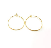 10 Earring Loops Earring Circles Earring Hoops 24k Gold (5 pairs) Findings ( 20 mm )  G16124