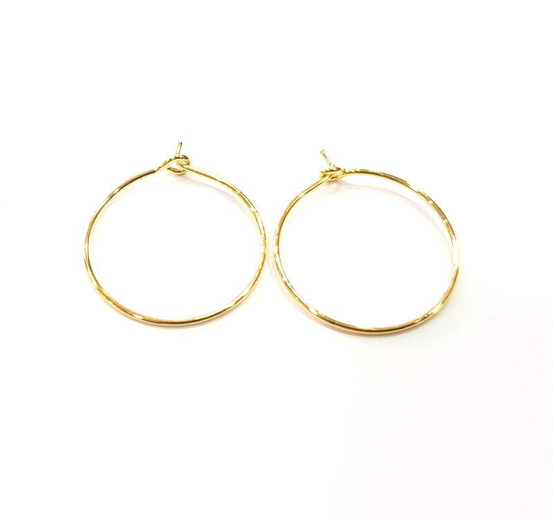 10 Earring Loops Earring Circles Earring Hoops 24k Gold (5 pairs) Findings ( 20 mm )  G16124