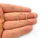 10 Earring Loops Earring Circles Earring Hoops 24k Gold (5 pairs) Findings ( 20 mm )  G16124