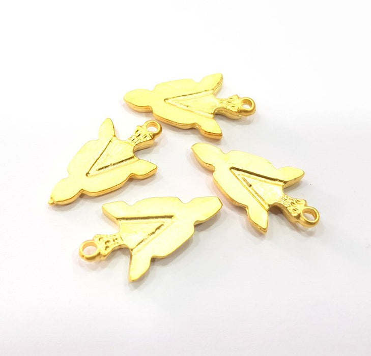 4 Arrowhead Charms Gold Plated Charms  (24x13mm)  G16130