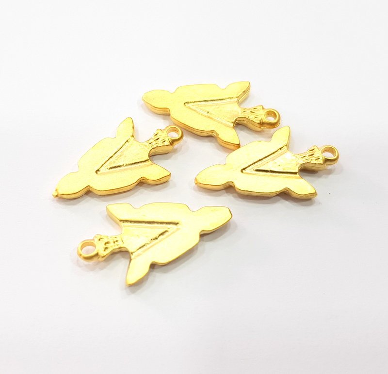 4 Arrowhead Charms Gold Plated Charms  (24x13mm)  G16130