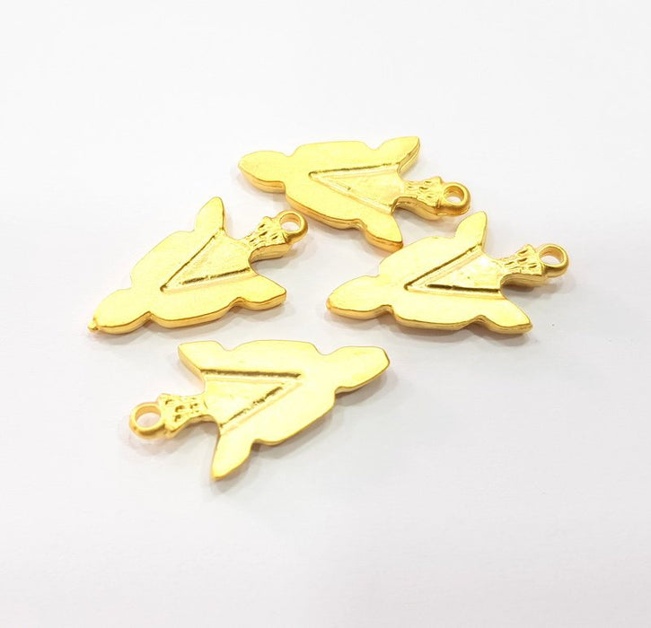 4 Arrowhead Charms Gold Plated Charms  (24x13mm)  G16130