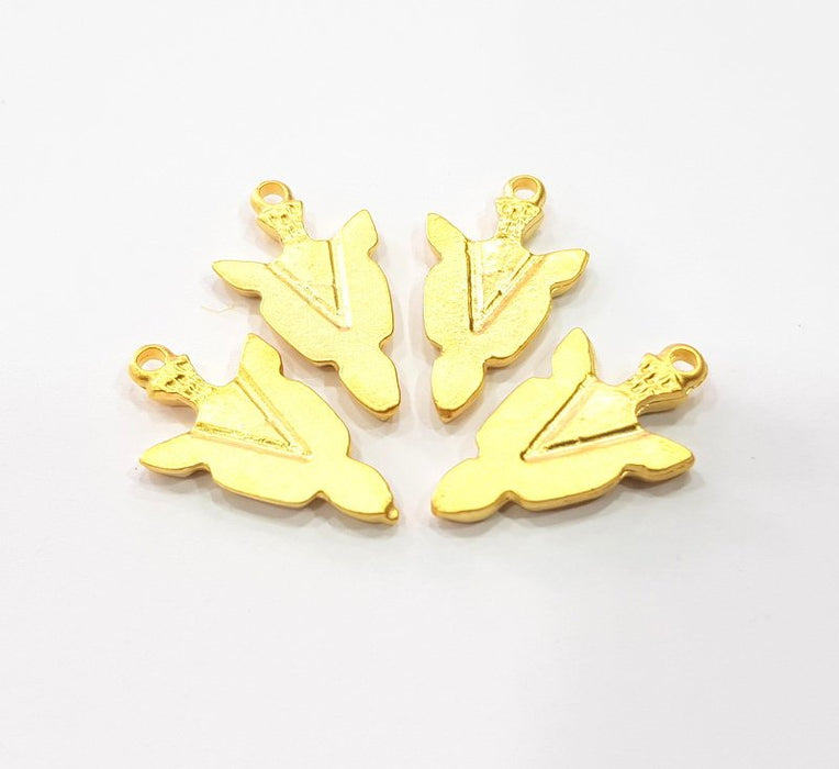 4 Arrowhead Charms Gold Plated Charms  (24x13mm)  G16130