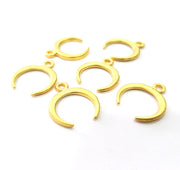 10 Crescent Charm Gold Moon Charm Gold Plated Charms  (20x17mm)  G16140