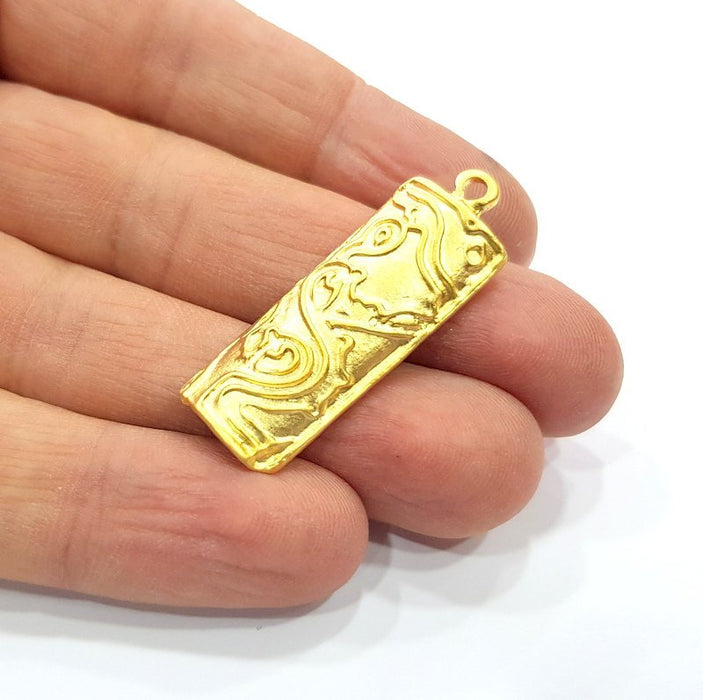 2 Gold Charms Gold Plated Charms  (40x14mm)  G16141